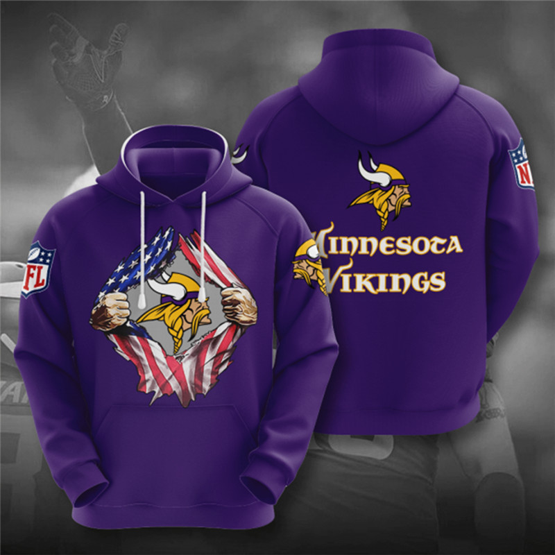 Men's Minnesota Vikings Purple NFL 3D Trending T-Shirt Hoodie Men's Minnesota Vikings Purple NFL 3D Trending T-Shirt Hoodie